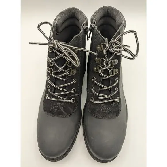 Clarks | Raisie Vita Boot Ankle Leather Zip Up & Tie | Sz 9.5 W - Picture 2 of 12